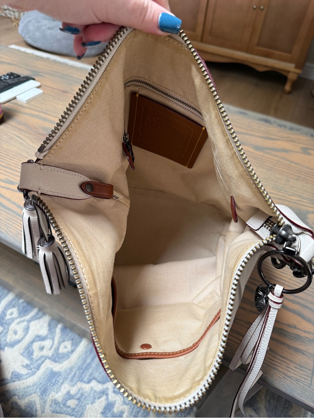 Coach Duffle Bag with Tea Rose and Rivets - Picture 11 of 13